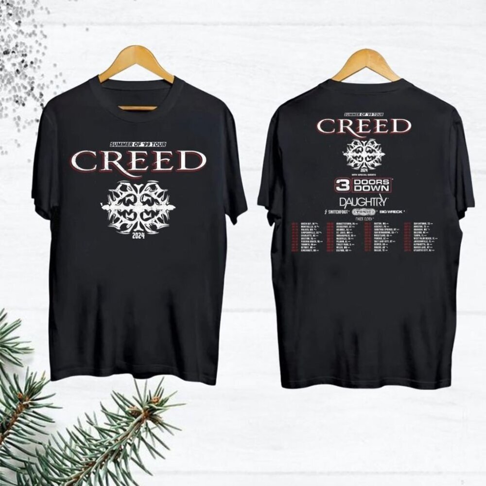 Creed Band 2024 Summer Of 99 Concert Tour 2 Sided Unisex T-Shirt 166